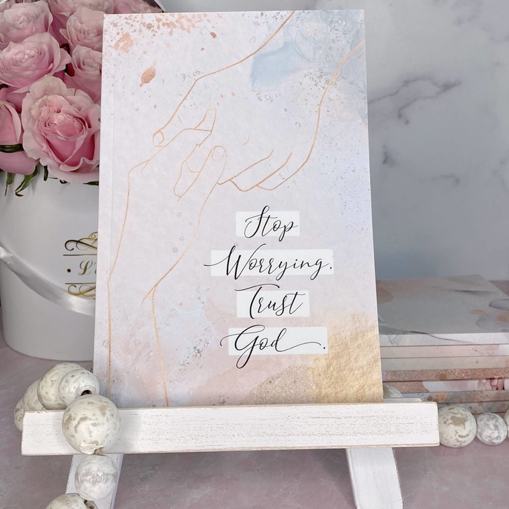STOP WORRYING, TRUST GOD- Christian notebook / home decor / inspiration gifts